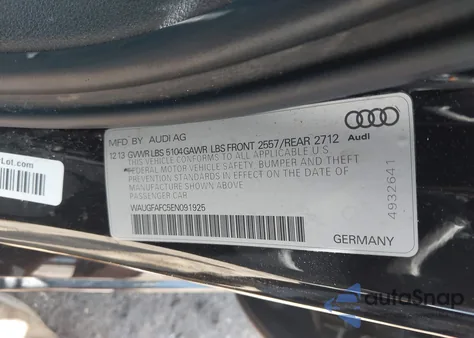 2014 Audi A6 2.0T Premium из США, поврежденный, VIN WAUGFAFC5EN091925